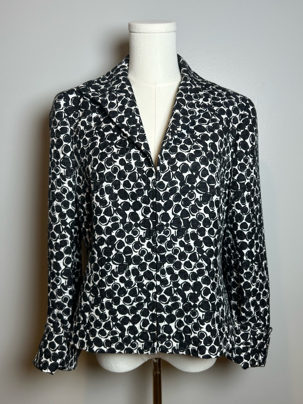 Lafayette 148 New York Black and White Printed Blazer size 8